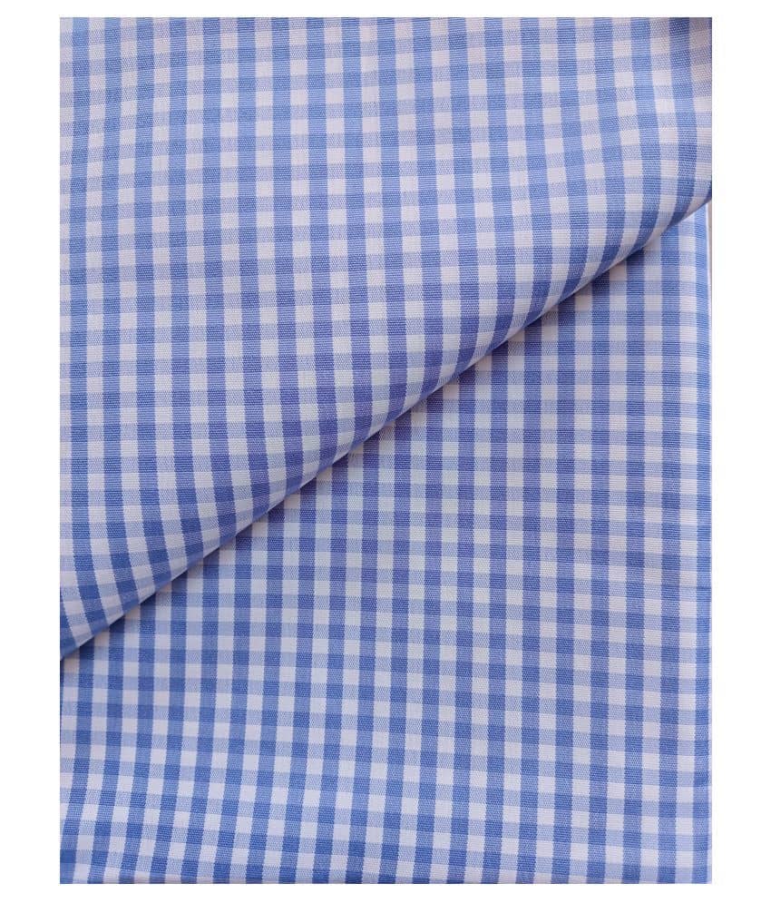 Makhanchor Blue 100 Percent Cotton Unstitched Shirt pc - Unstitched Fabrics | Buy online on ZillyBuy