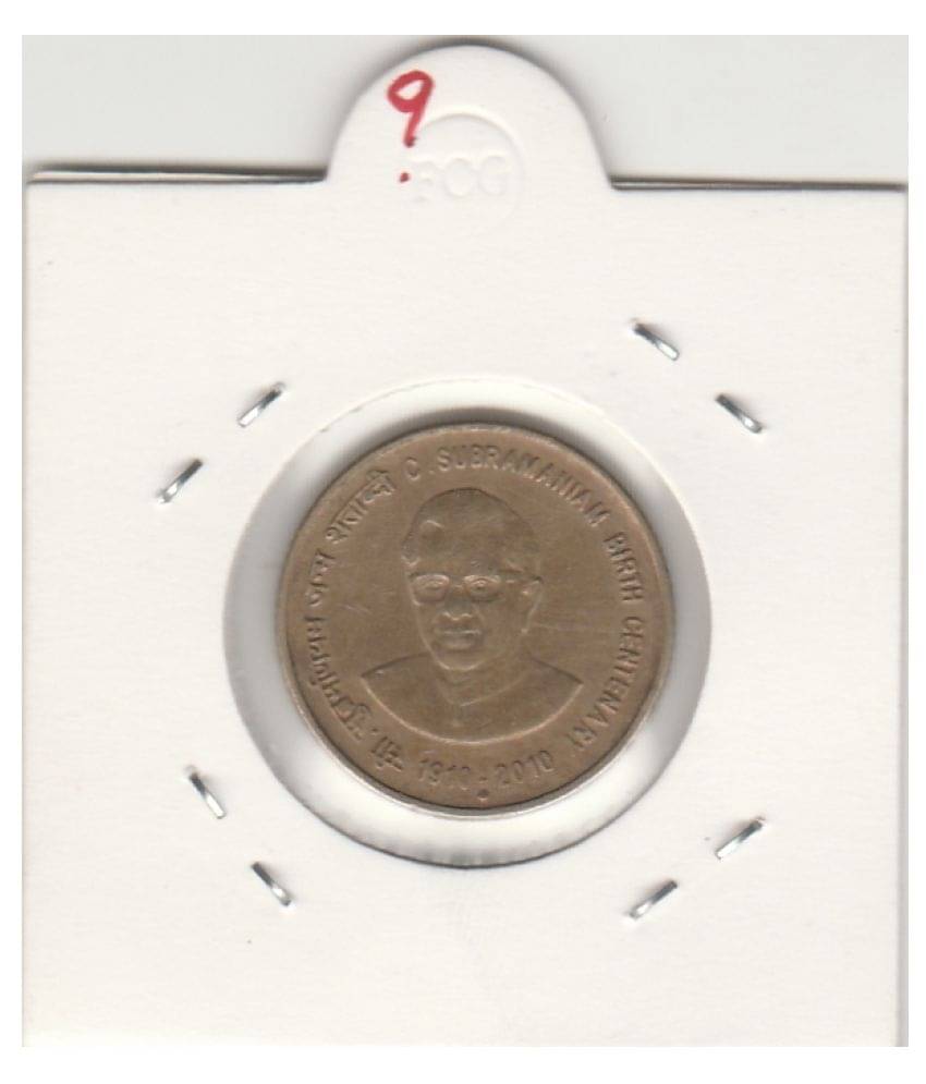 NUMISMATTECLY  RARE AND COLLECTIBLE  -FIVE R..S -, BRASS METAL C01N ,C .SUBRAMANIAM  BIRTH  CENTENARY ,YEAR-1910-2010 . IN EXTRA FINE  CONDITION , HIGHLY COLLECTIBLE ,     			NUMISMATTECLY  RARE AND COLLECTIBLE  -FIVE R..S -, BRASS METAL C01N ,C .SUBRAMANIAM  BIRTH  CENTENARY ,YEAR-1910-2010 . IN EXTRA FINE  CONDITION , HIGHLY COLLECTIBLE ,