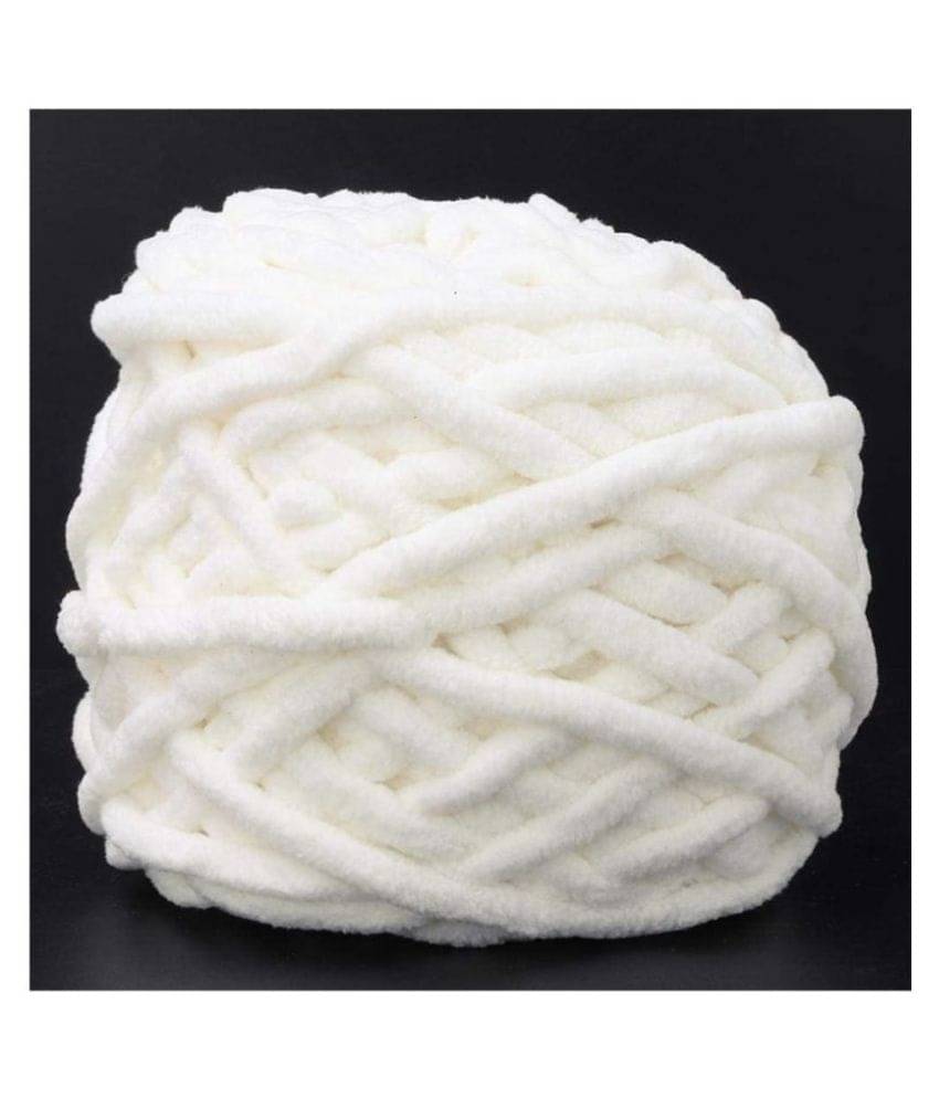     			PRANSUNITA Super Thick Fluffy Jumbo Polyester Baby Blanket Chenille Yarn for Knitting, Crochet & Home Decor Projects, Afghans, throw pillows, cushions & blankets. -100 GMS – 6mm thickness