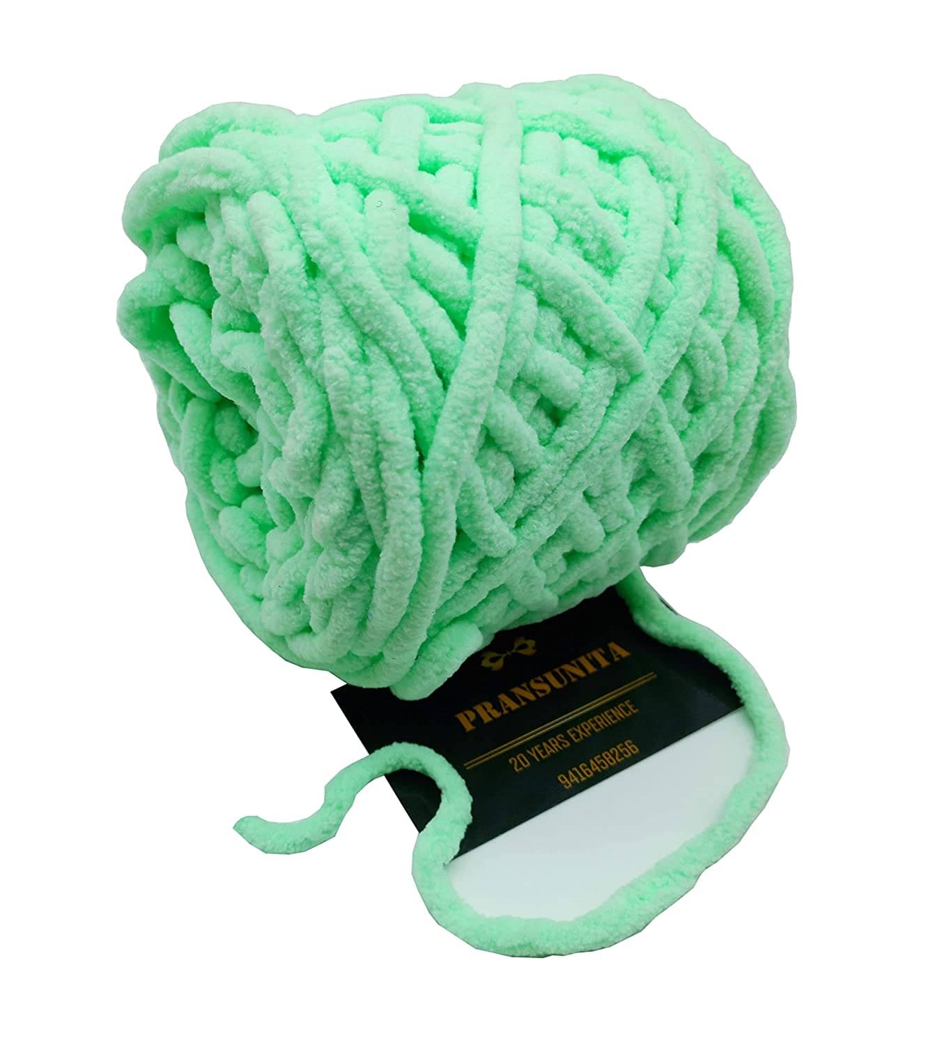     			PRANSUNITA Super Thick Fluffy Jumbo Polyester Baby Blanket Chenille Yarn for Knitting, Crochet&Home Decor Projects,Afghans,throw pillows,cushions &blankets.-100 GMS – 6mm thickness