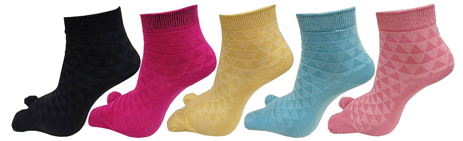     			RC. ROYAL CLASS Women's Multicolor Cotton Combo Ankle Length Socks ( Pack of 5 )