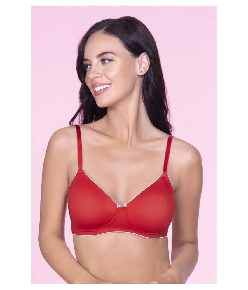 Amante Polyamide Lightly Padded Women's T-Shirt Bra ( Red )     			Amante Polyamide Lightly Padded Women's T-Shirt Bra ( Red )