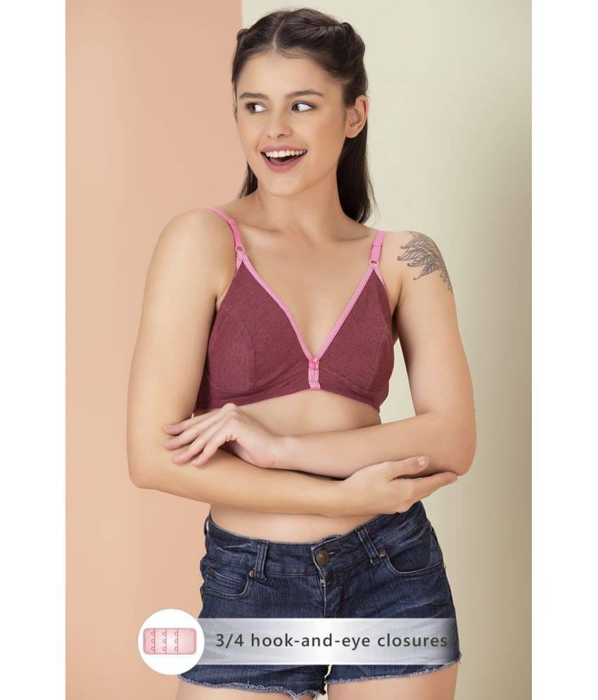 Clovia Poly Cotton Non Padded Women's Everyday Bra ( Maroon ) Clovia Poly Cotton Non Padded Women's Everyday Bra ( Maroon )