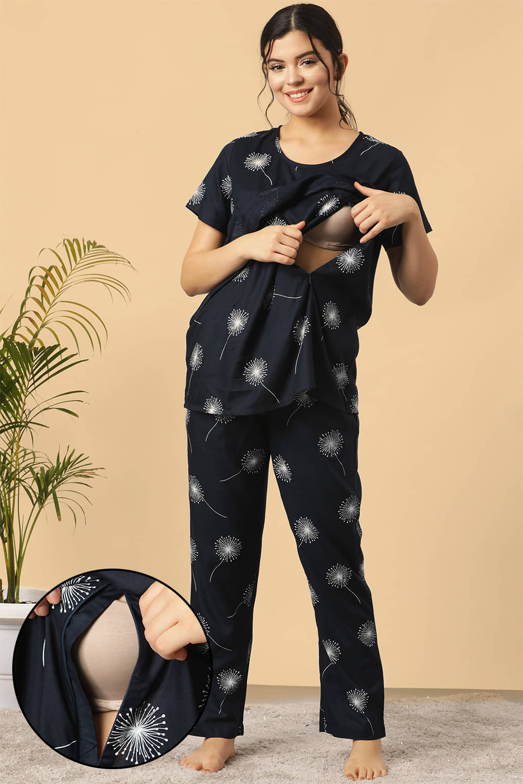 Clovia Rayon Nightsuit Sets - Blue Pack of 2 Clovia Rayon Nightsuit Sets - Blue Pack of 2