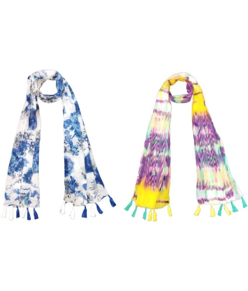 stolevilla Multi Printed Poly Cotton Yarn Stoles ( Pack of 2 ) stolevilla Multi Printed Poly Cotton Yarn Stoles ( Pack of 2 )