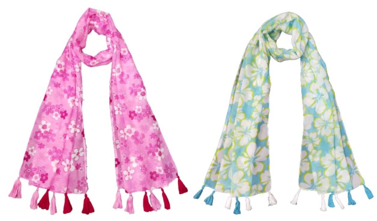     			stolevilla Multi Printed Poly Cotton Yarn Stoles ( Pack of 2 )