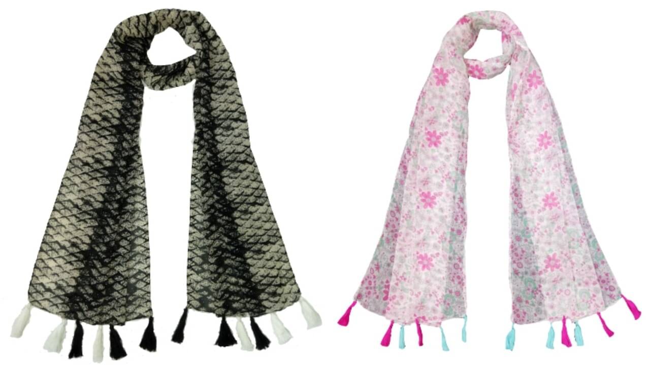 stolevilla Multi Printed Poly Cotton Yarn Stoles ( Pack of 2 ) stolevilla Multi Printed Poly Cotton Yarn Stoles ( Pack of 2 )