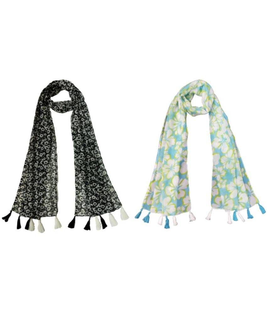 stolevilla Multi Printed Poly Cotton Yarn Stoles ( Pack of 2 ) stolevilla Multi Printed Poly Cotton Yarn Stoles ( Pack of 2 )