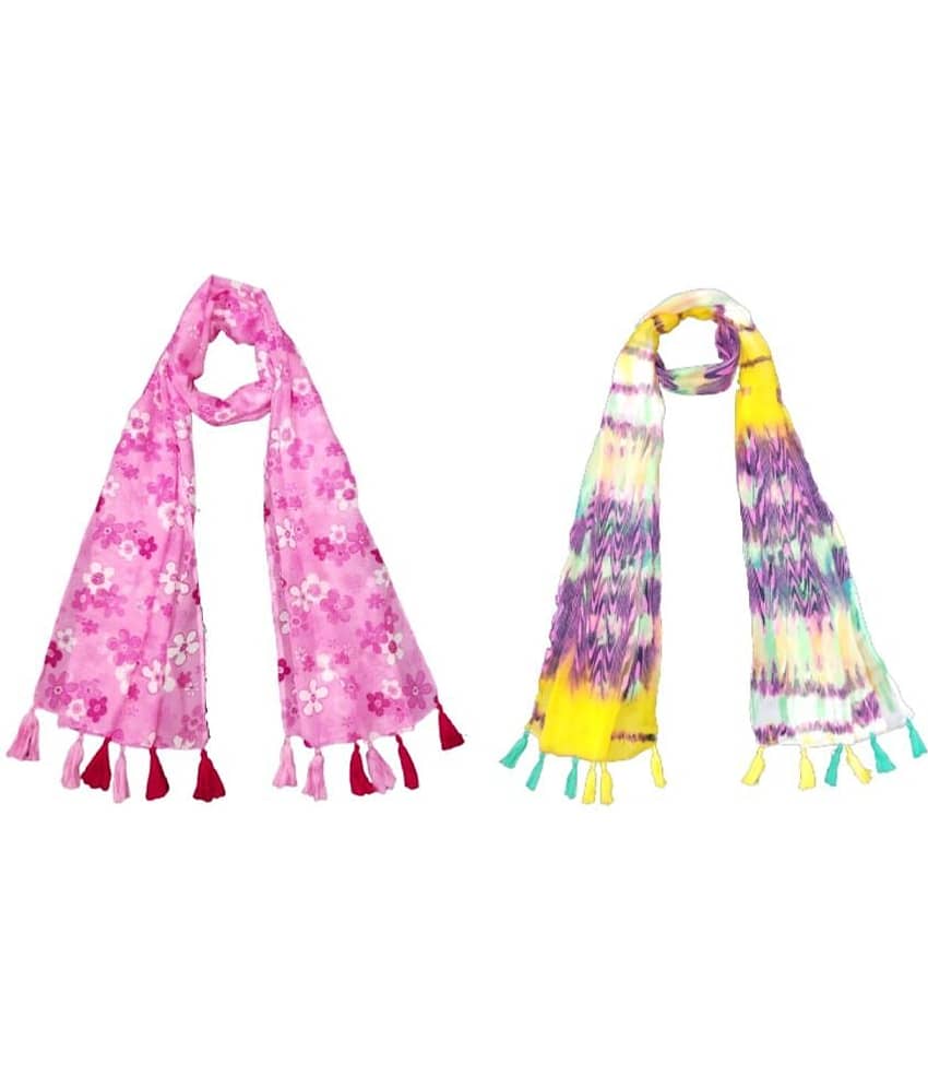 stolevilla Multi Printed Poly Cotton Yarn Stoles ( Pack of 2 ) - Dupattas & Shawls | Buy online on ZillyBuy