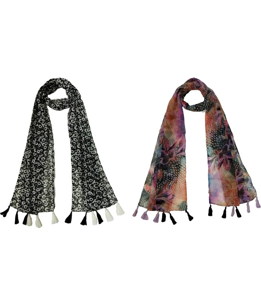stolevilla Multi Printed Poly Cotton Yarn Stoles ( Pack of 2 ) - Dupattas & Shawls | Buy online on ZillyBuy