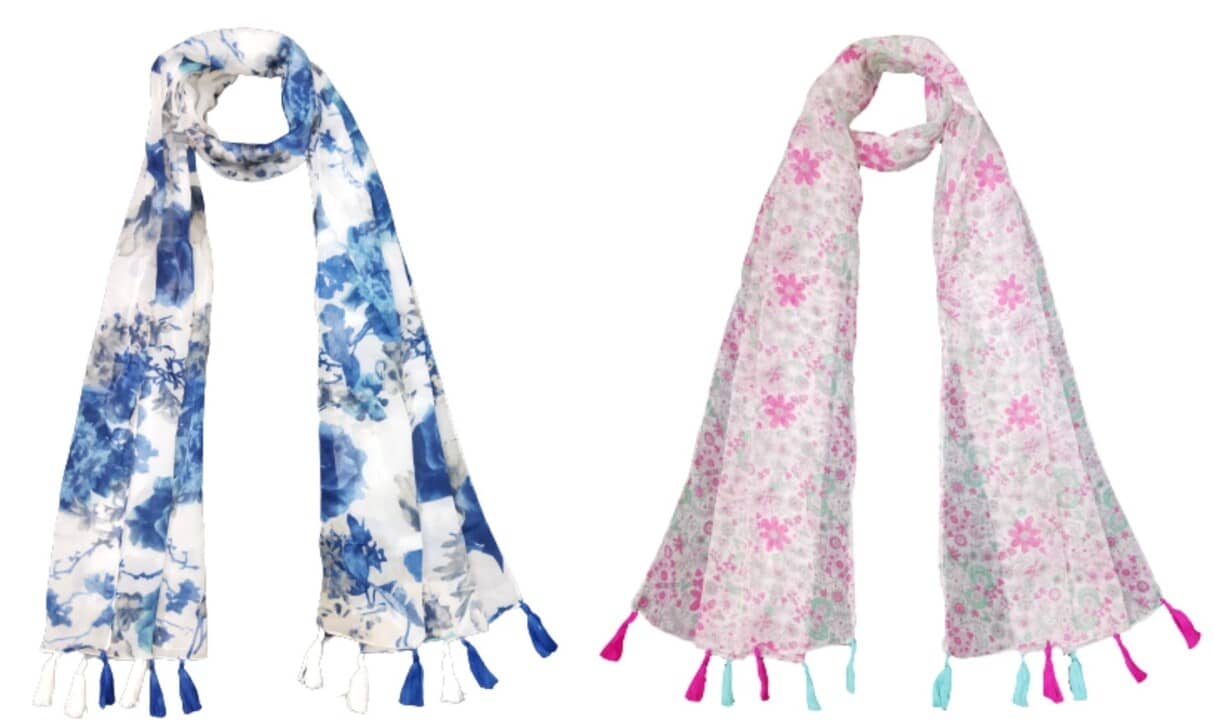 stolevilla Multi Printed Poly Cotton Yarn Stoles ( Pack of 2 ) - Dupattas & Shawls | Buy online on ZillyBuy