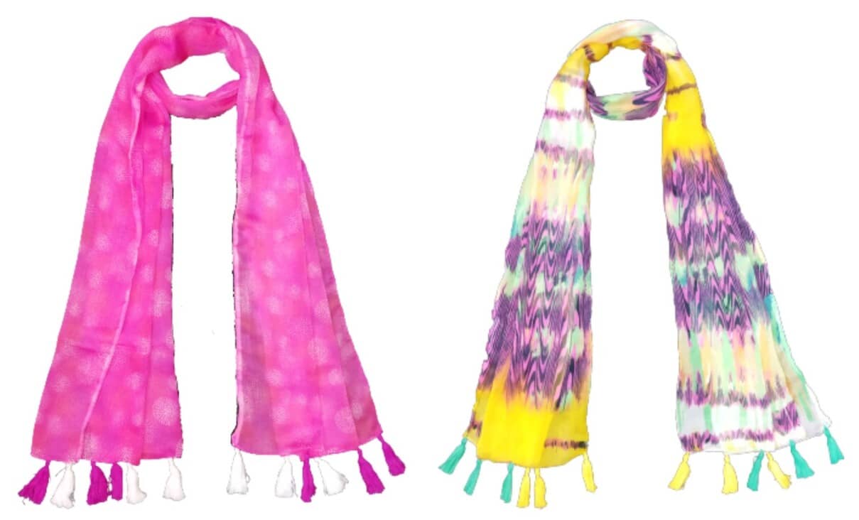 stolevilla Multi Printed Poly Cotton Yarn Stoles ( Pack of 2 ) - Dupattas & Shawls | Buy online on ZillyBuy
