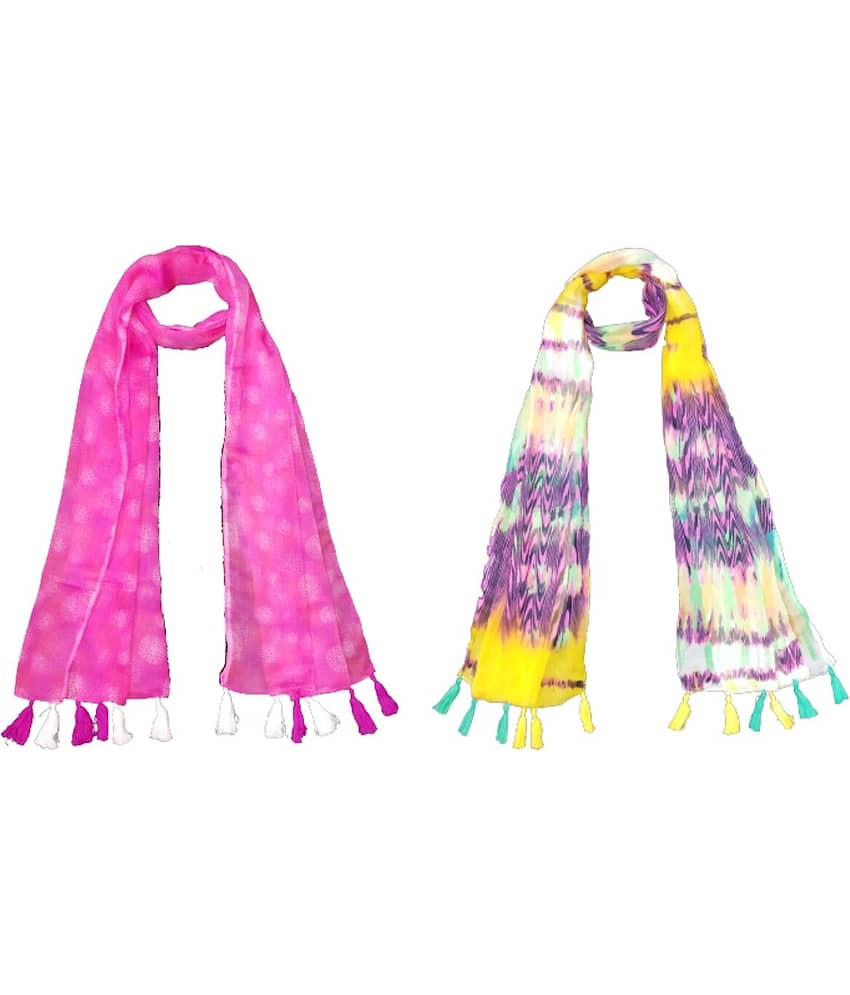stolevilla Multi Printed Poly Cotton Yarn Stoles ( Pack of 2 ) - Dupattas & Shawls | Buy online on ZillyBuy
