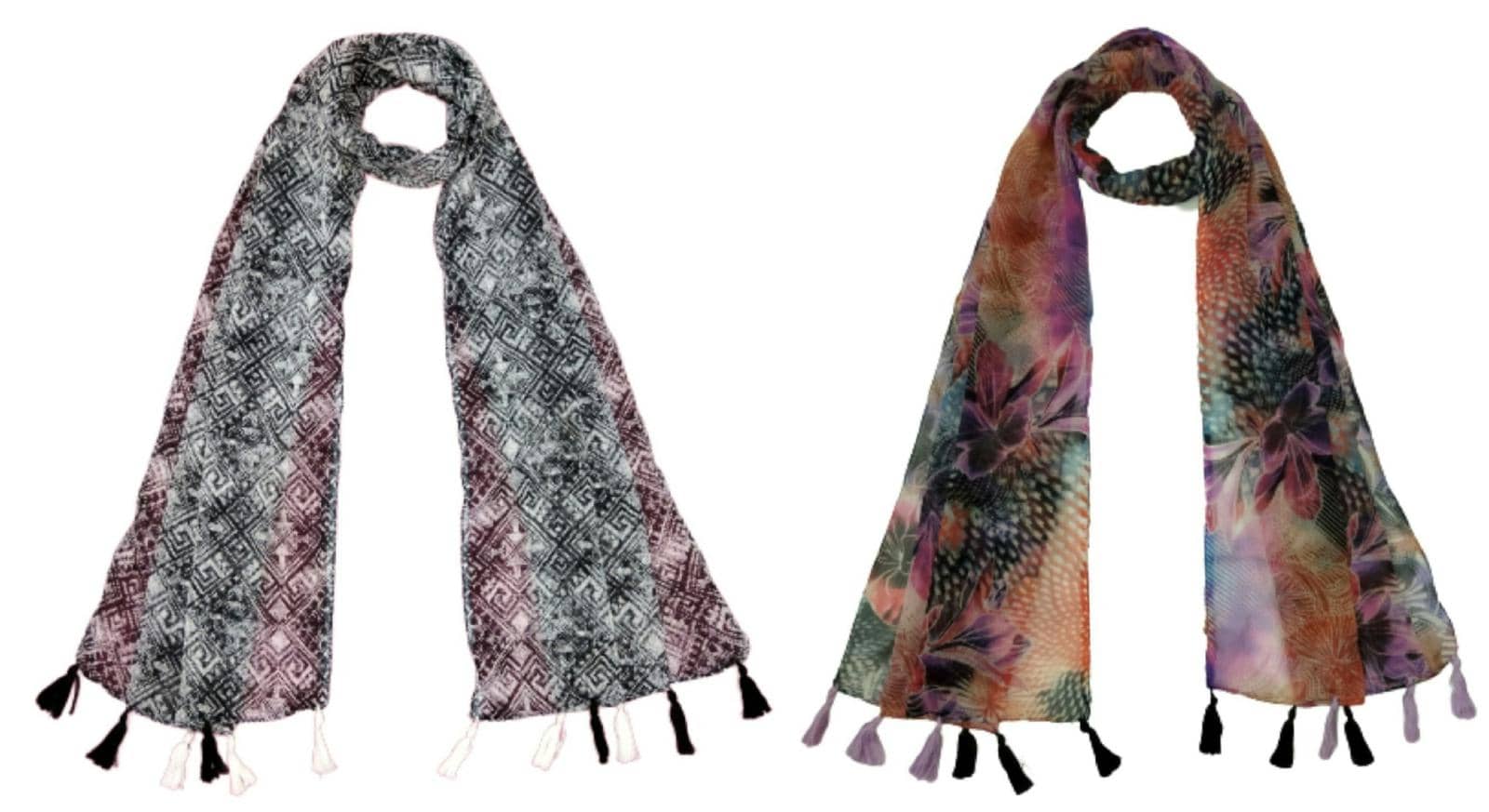 stolevilla Multi Printed Poly Cotton Yarn Stoles ( Pack of 2 ) - Dupattas & Shawls | Buy online on ZillyBuy