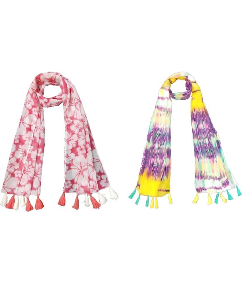 stolevilla Multi Printed Poly Cotton Yarn Stoles ( Pack of 2 ) - Dupattas & Shawls | Buy online on ZillyBuy