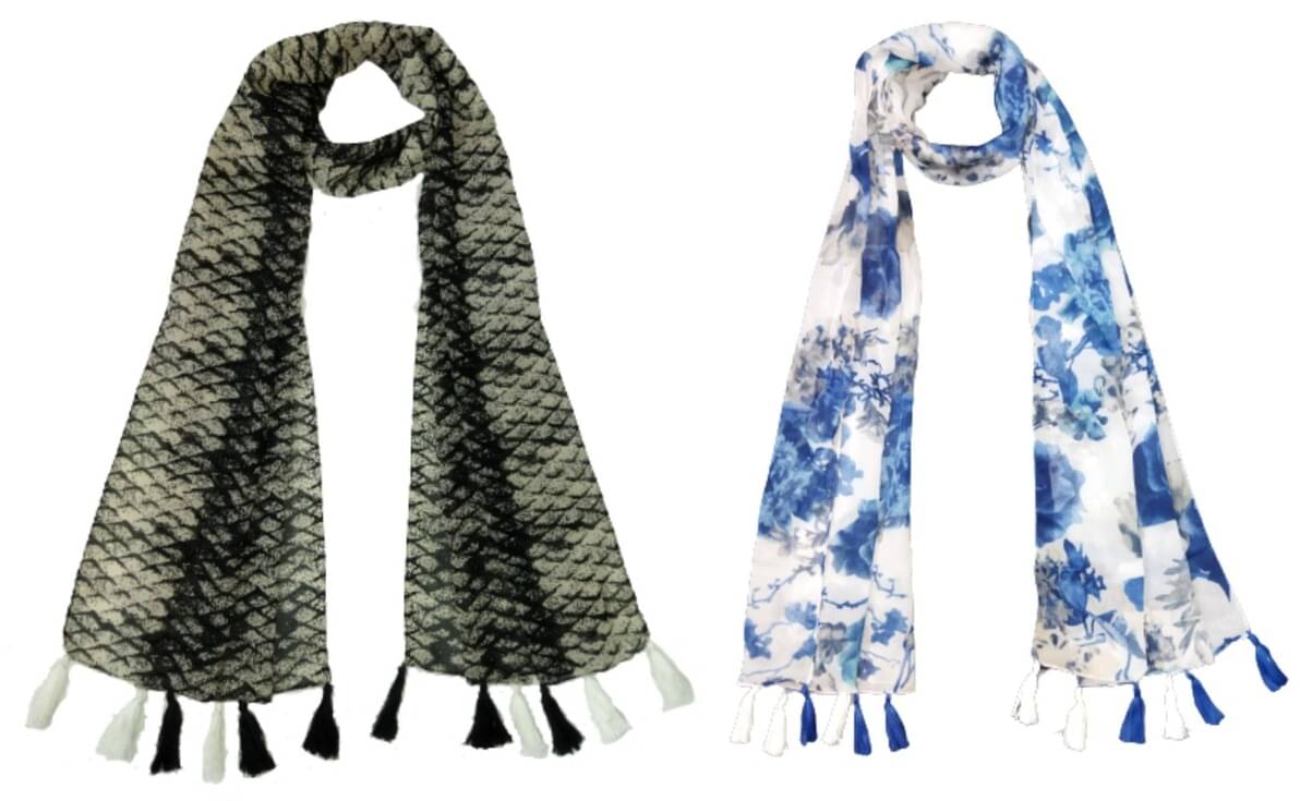     			stolevilla Multi Printed Poly Cotton Yarn Stoles ( Pack of 2 )