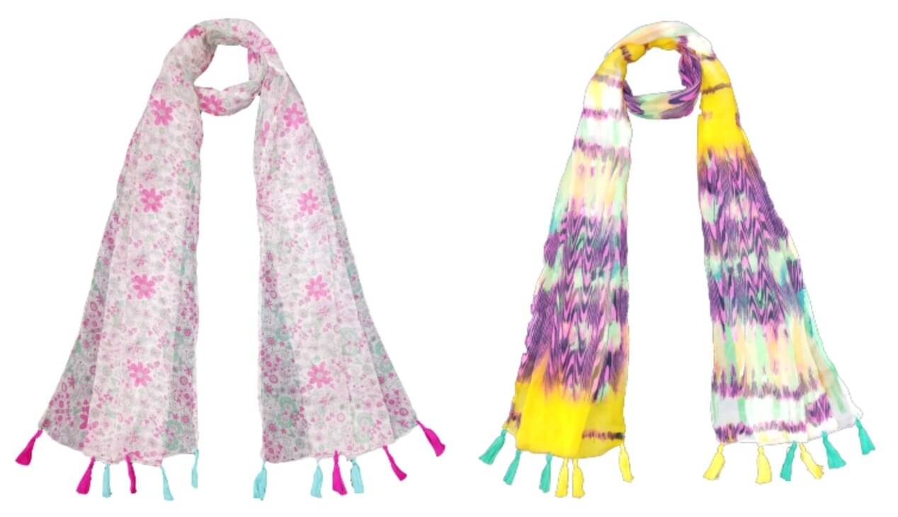     			stolevilla Multi Printed Poly Cotton Yarn Stoles ( Pack of 2 )