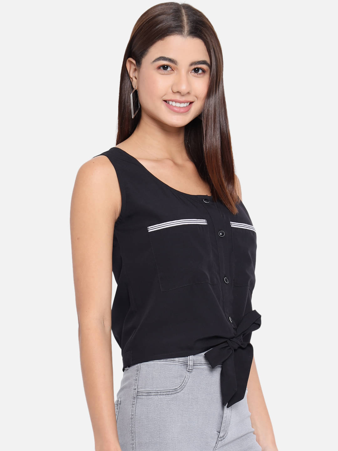     			ALL WAYS YOU Women's Polyester Regular Top ( Black )
