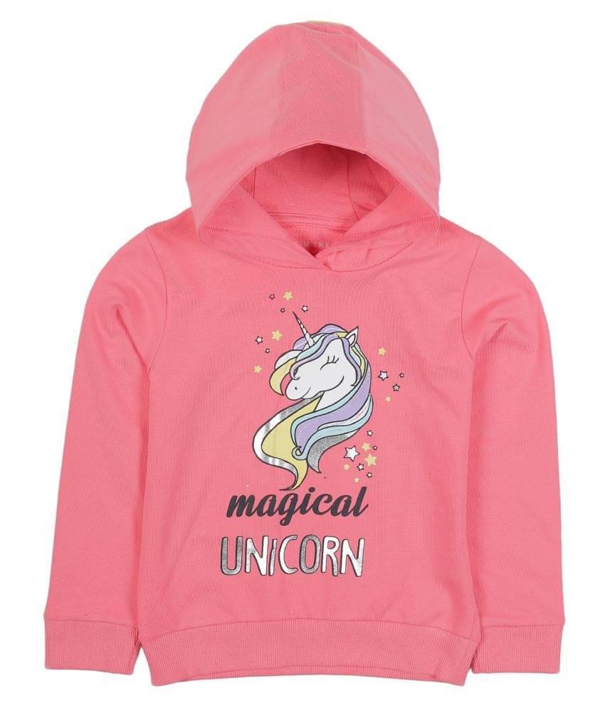     			PLUM TREE Single Girls Cotton Blend Sweatshirt ( Peach )