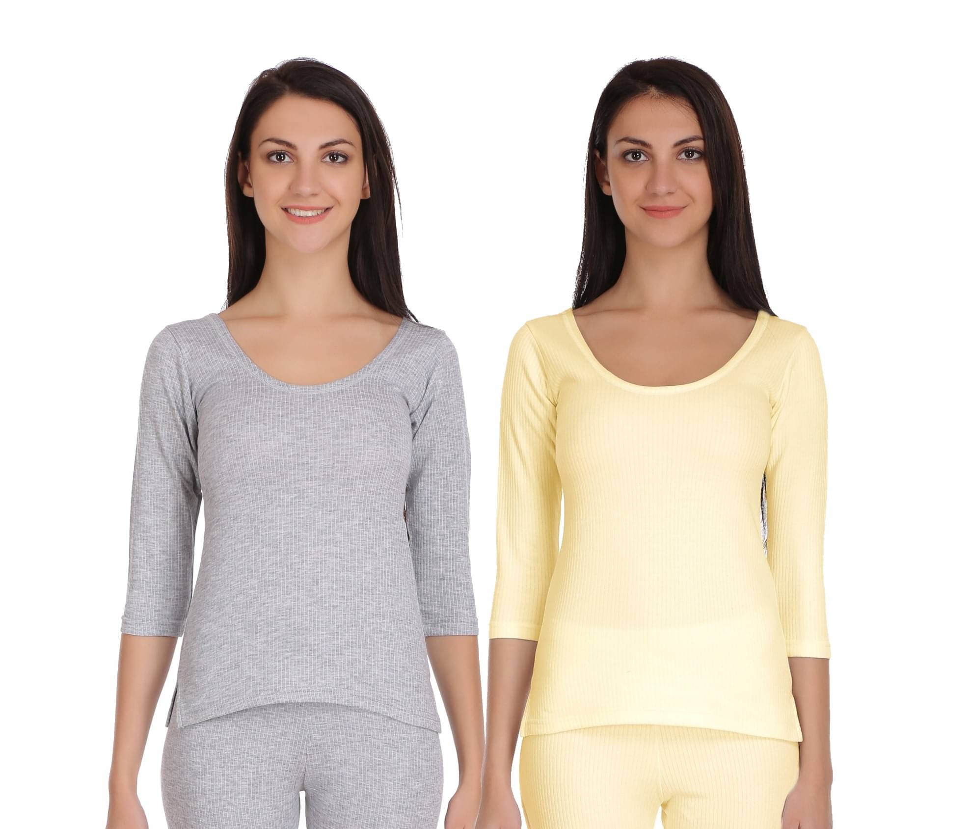     			Selfcare Cotton Blend Topwear - Grey Pack of 2