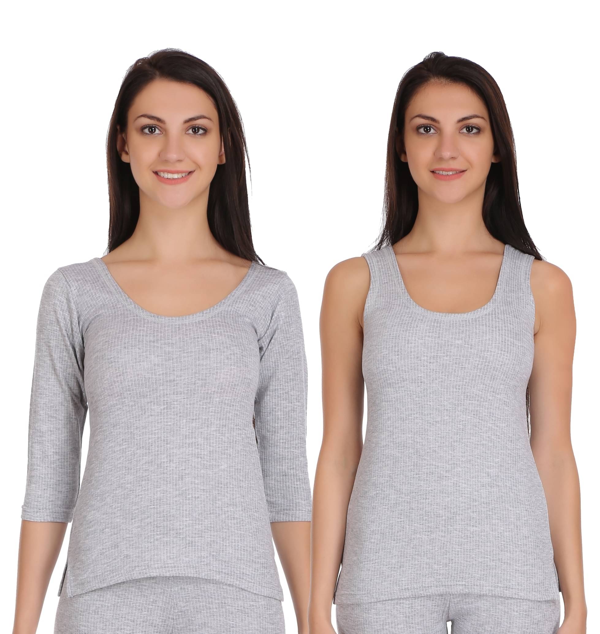     			Selfcare Cotton Blend Topwear - Grey Pack of 2
