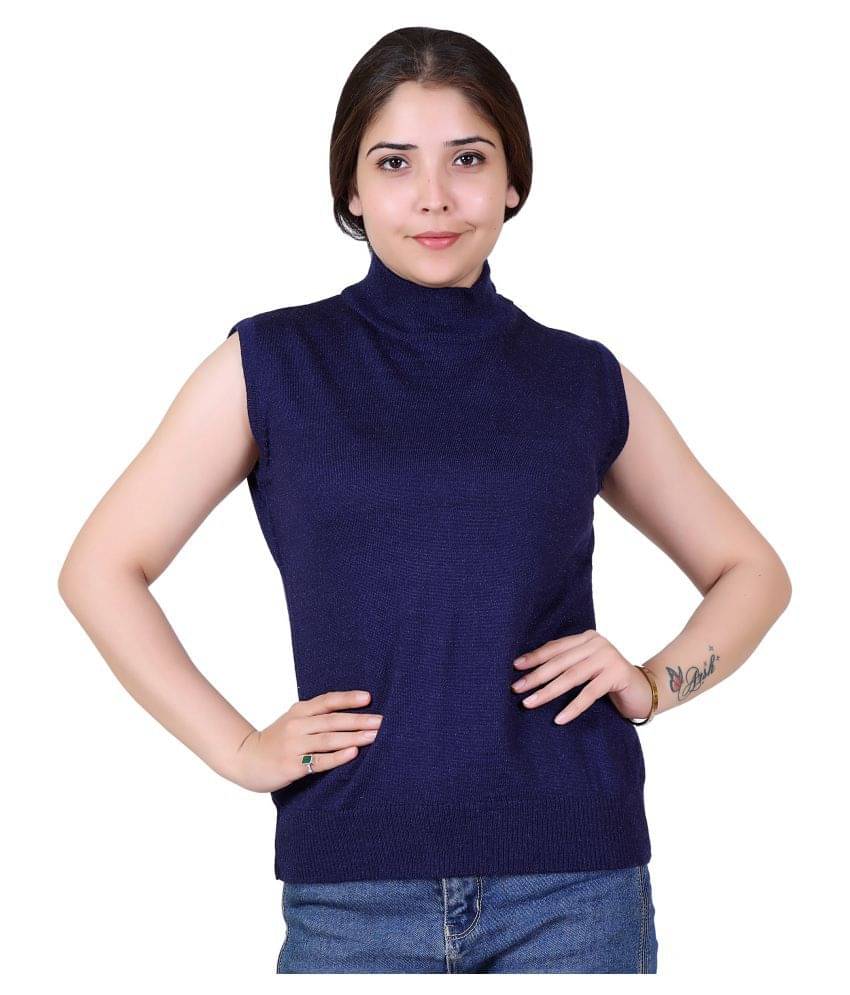 Varenyam Women Acrylic High Neck Pullover ( Navy ) Varenyam Women Acrylic High Neck Pullover ( Navy )