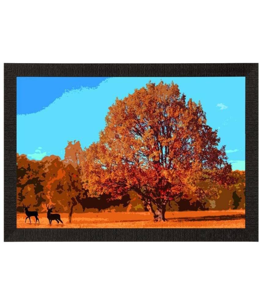 eCraftIndia Rust Brown & Blue Autumn Season View Satin Matte Texture UV Wall Painting eCraftIndia Rust Brown & Blue Autumn Season View Satin Matte Texture UV Wall Painting