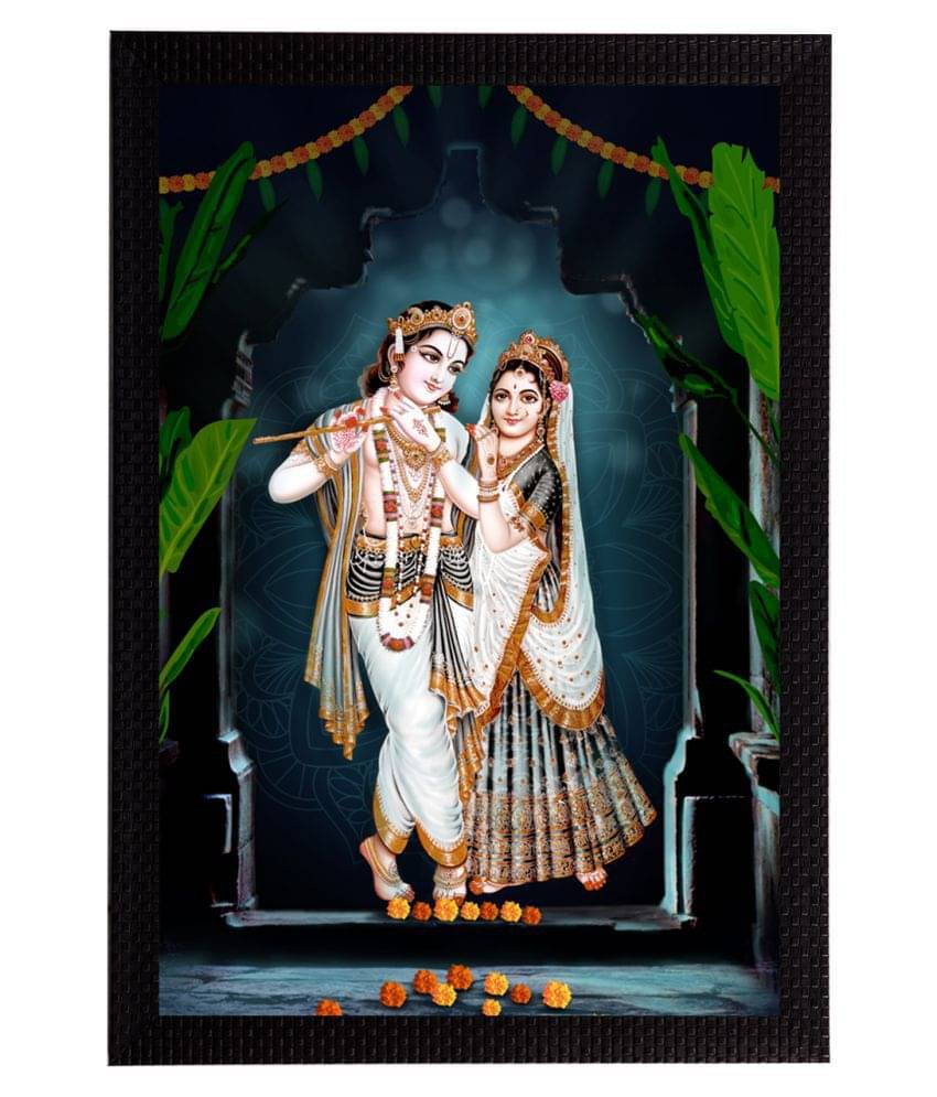     			eCraftIndia Multi-Coloured Satin Matt Texture Lord Ganesha UV Wall Art