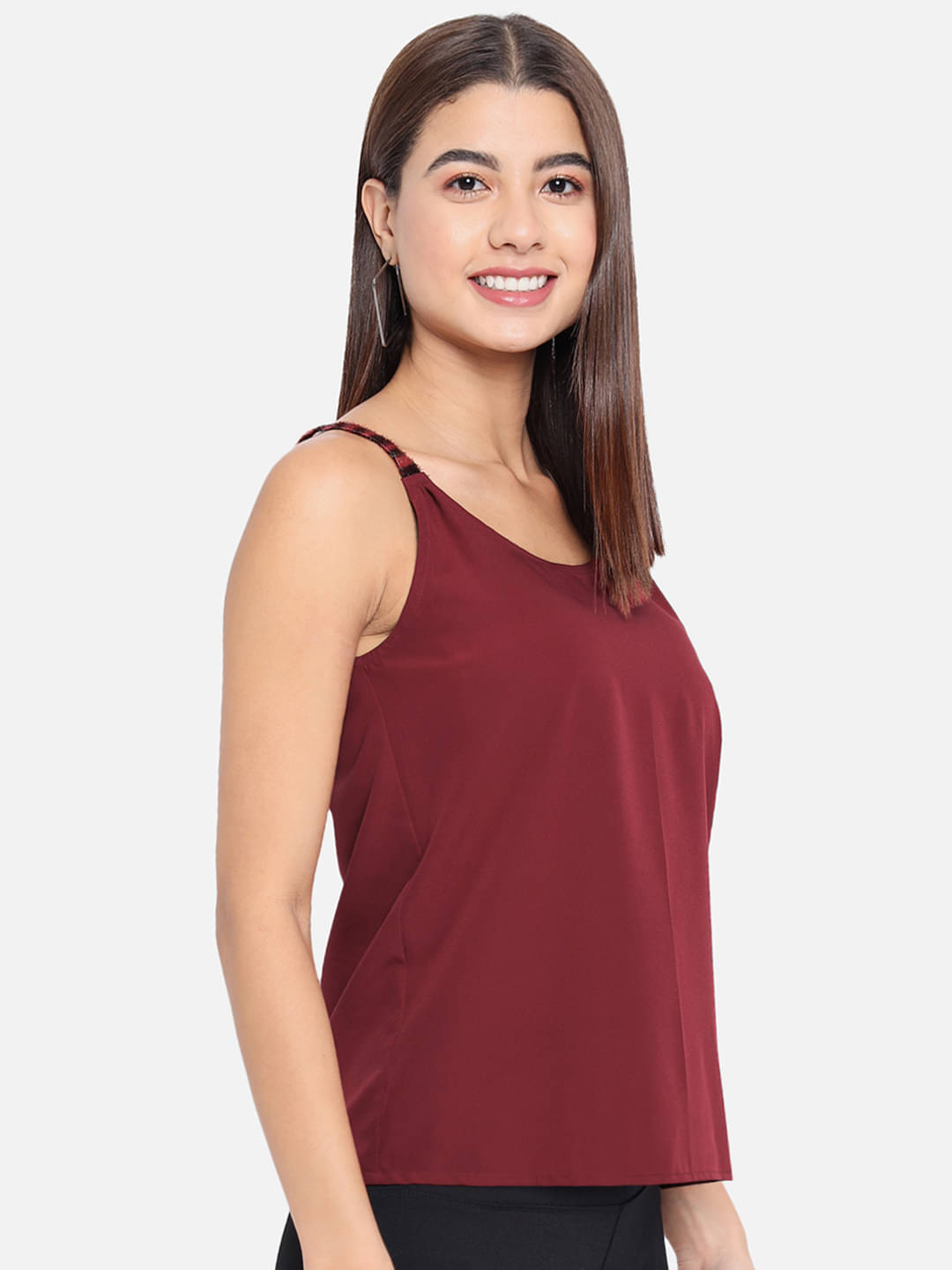 ALL WAYS YOU Women's Polyester Camisole Top ( Red ) ALL WAYS YOU Women's Polyester Camisole Top ( Red )