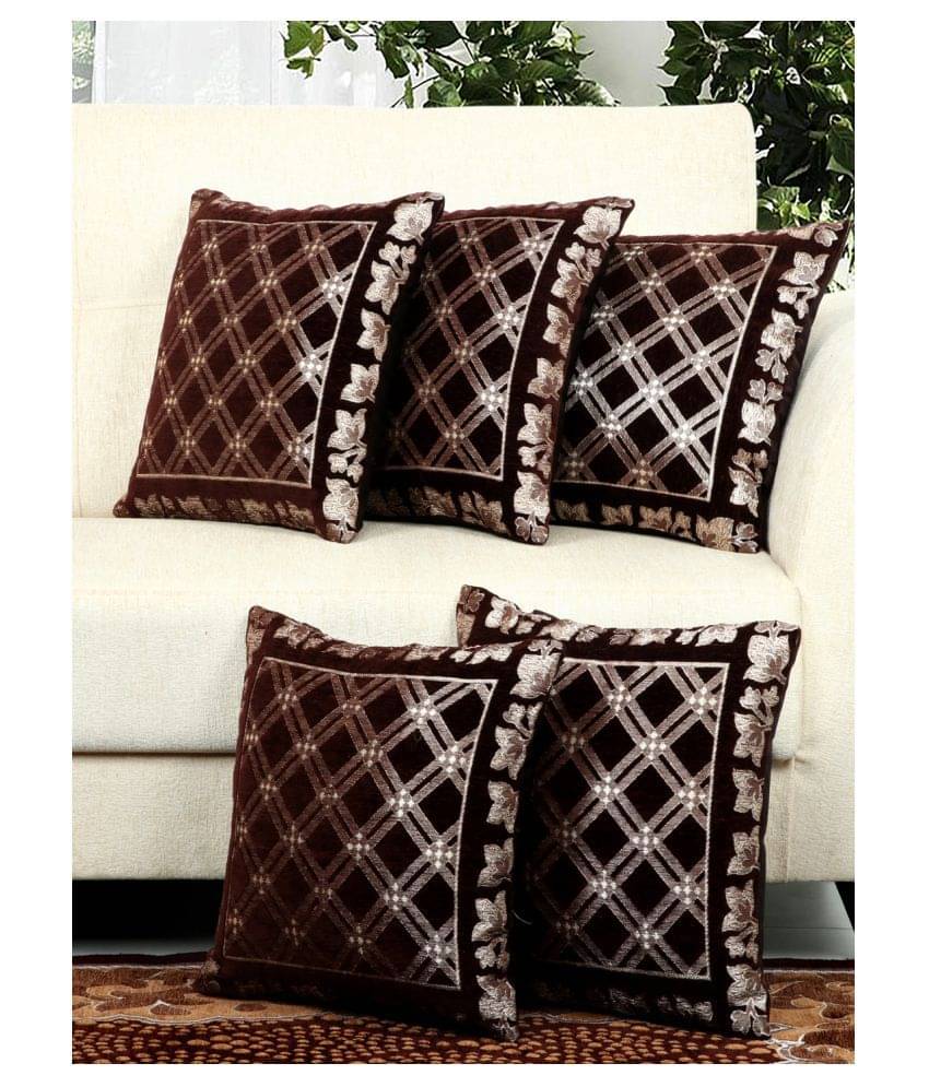    			BELLA TRUE  Set of 5 Velvet Cushion Covers 40X40 cm (16X16)