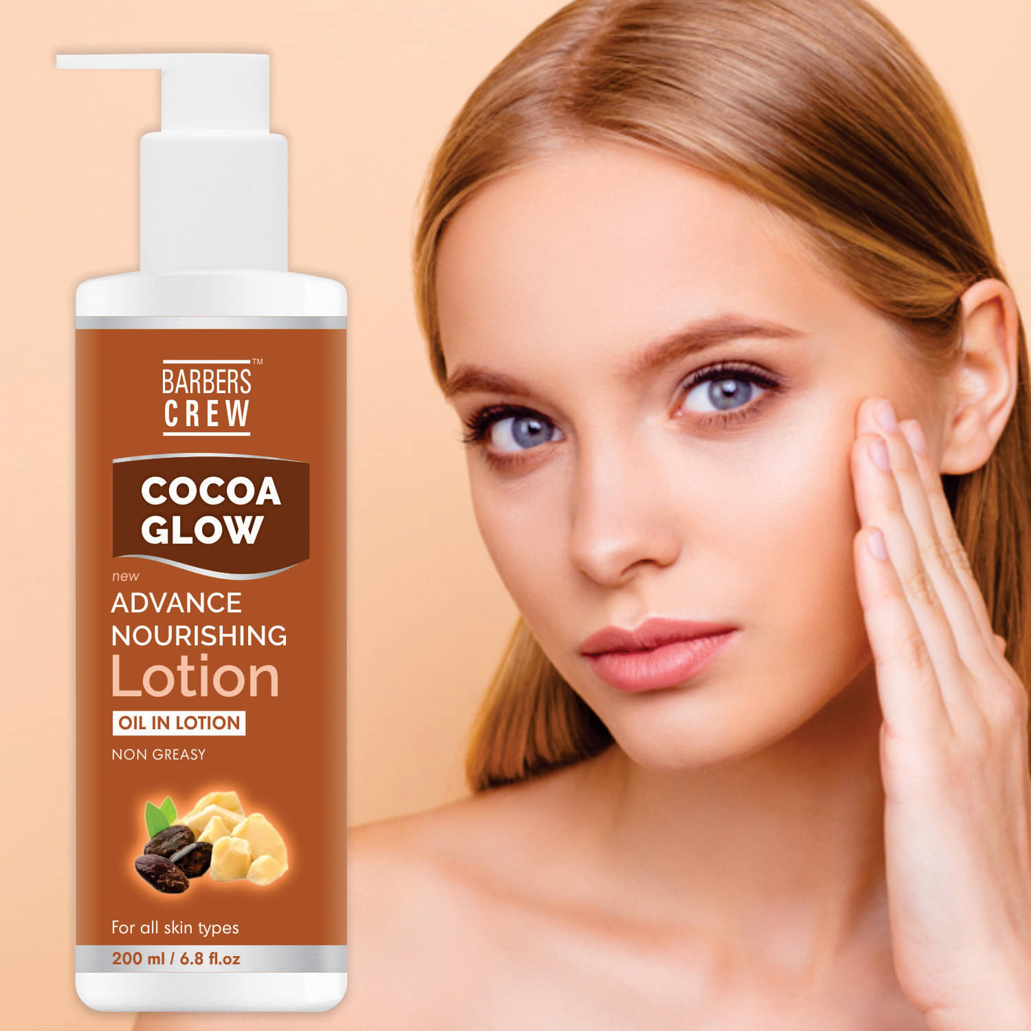     			Barbers Crew Cocoa Glow Brightning & Whitening Body Lotion Daily Care Moisturizer 200 ml