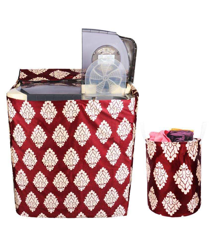 E-Retailer Set of 2 Polyester Maroon Washing Machine Cover for Universal 8 kg Semi-Automatic E-Retailer Set of 2 Polyester Maroon Washing Machine Cover for Universal 8 kg Semi-Automatic
