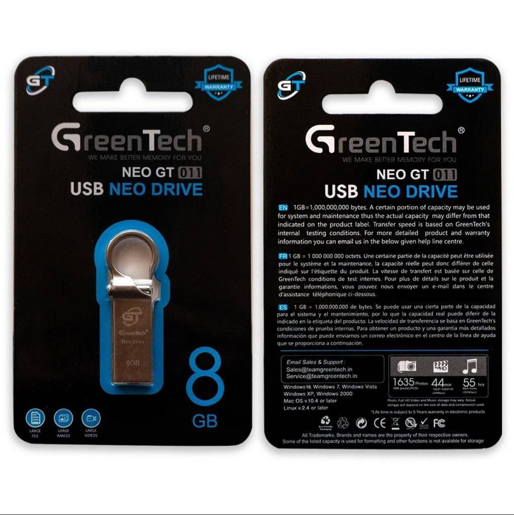     			GREEN TECH 8GB NEO SERIES PENDRIVE