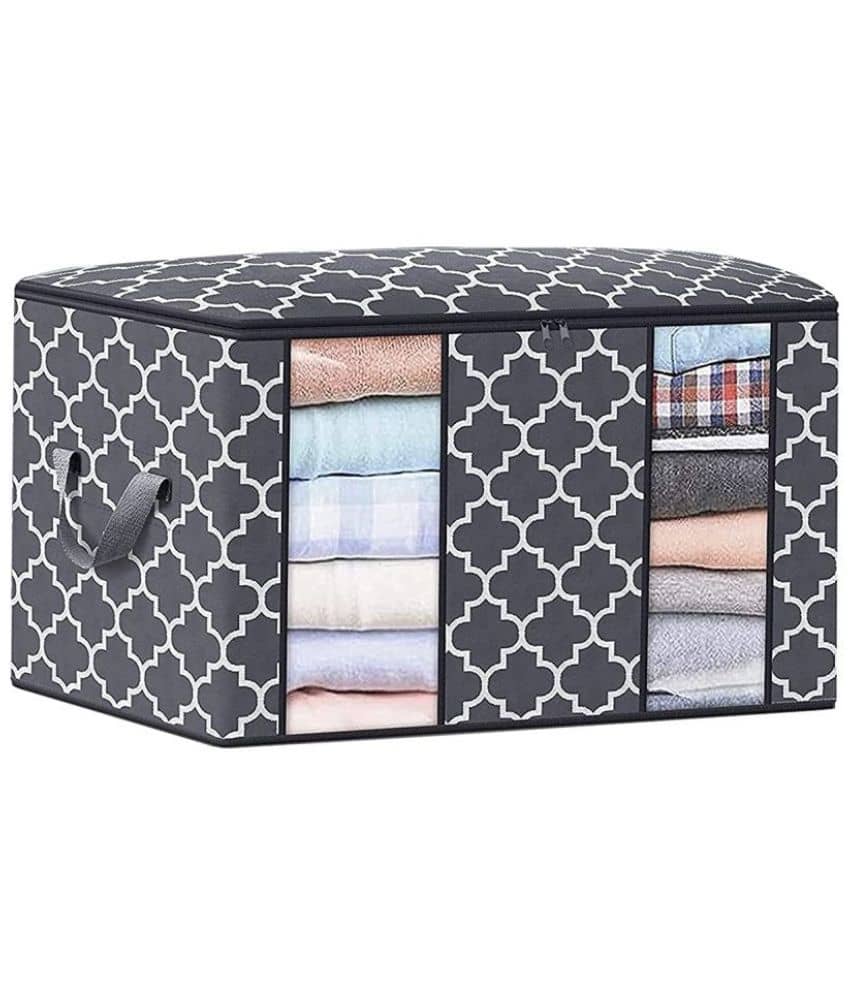 House of Quirk Large Blanket Clothes Organization and Storage Containers for Bedding, Comforters, Foldable Organizer with Window, Sturdy Zippers
