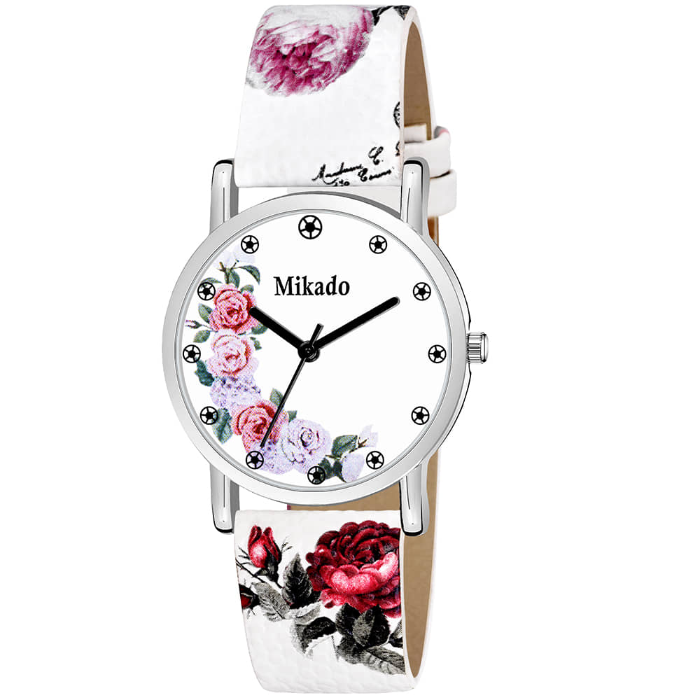 Mikado Leather Round Womens Watch
