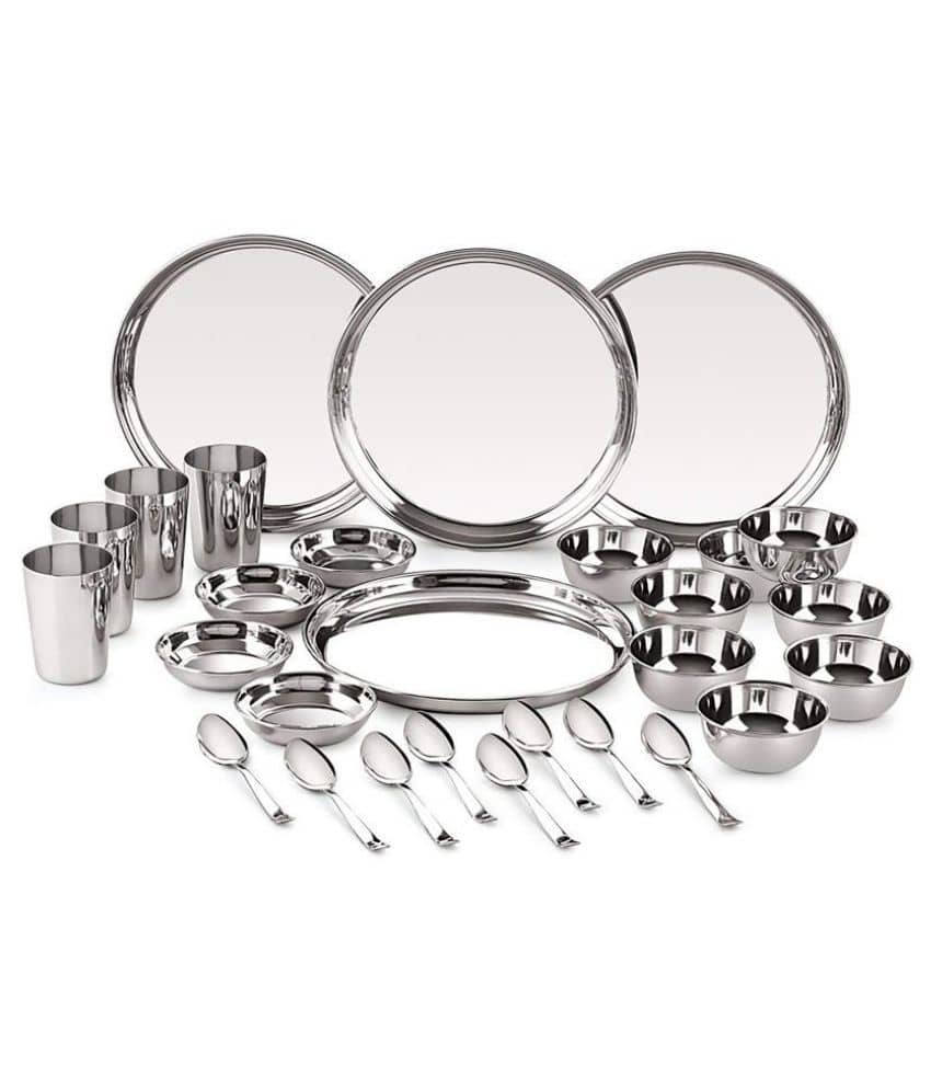 Neelam Stainless Steel Dinner Set of 28 Pieces