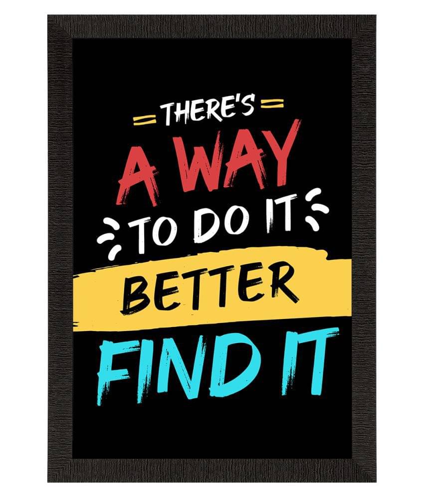     			eCraftIndia Black & Red Motivational Quote Satin Matte Texture UV Wall Painting