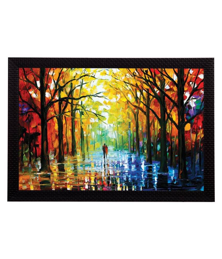     			eCraftIndia Multicoloured Rain View UV Wall Art