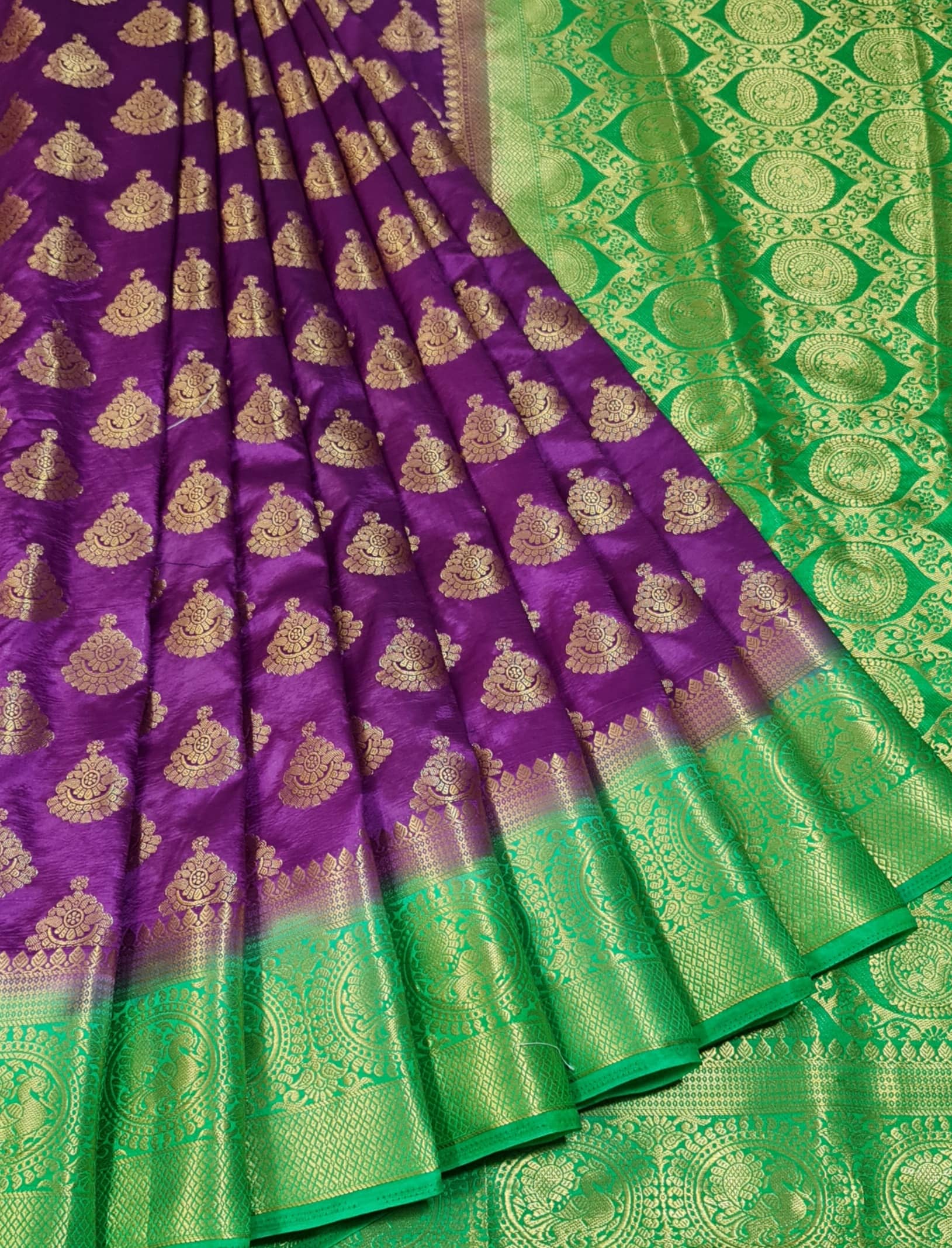 fab woven Silk Self Design Saree With Unstitched Blouse Piece ( Magenta ) - Sarees | Buy online on ZillyBuy