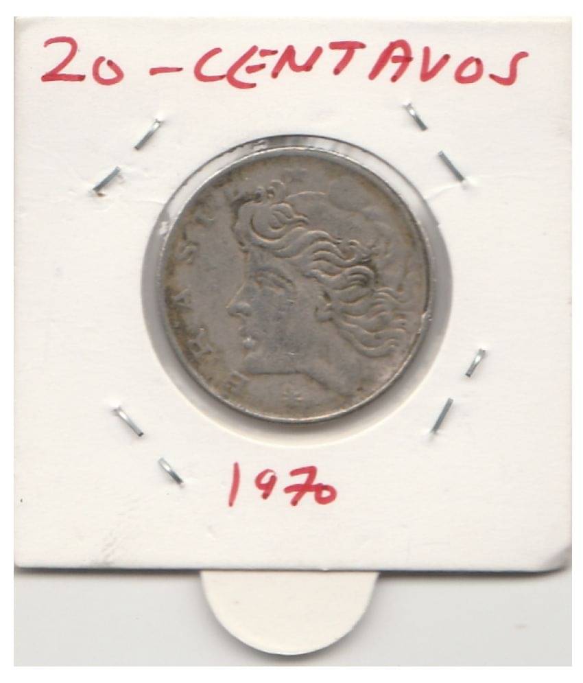     			NUMISMATTECLY RARE AND COLLECTIBLE COPPER NICKLE C01N BRAZIL -TWENTY CENTAVOS , YEAR-1970, IN EXTRA  FINE CONDITION ,,HIGHLY COLLECTIBLE  C01N. PLEASE CHECK PICTURE CAREFULLY BEFORE ORDER ,PLEASE DONT PLACE FAKE  ORDER.6.55 GRAMS.