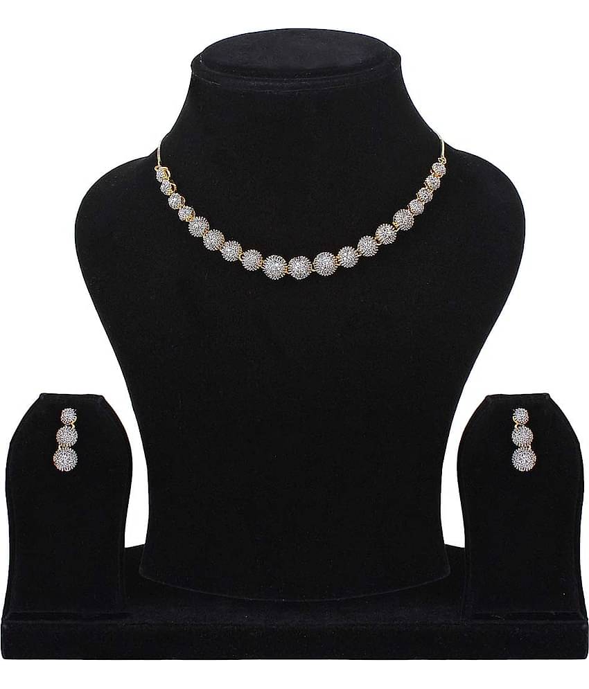 YOUBELLA Golden Alloy Necklace Set ( Pack of 1 )