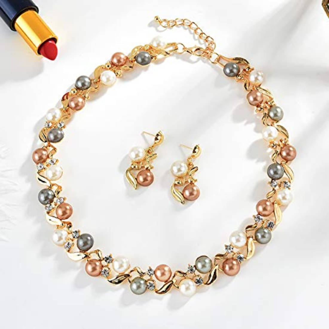     			YOUBELLA Multi Color Alloy Necklace Set ( Pack of 1 )