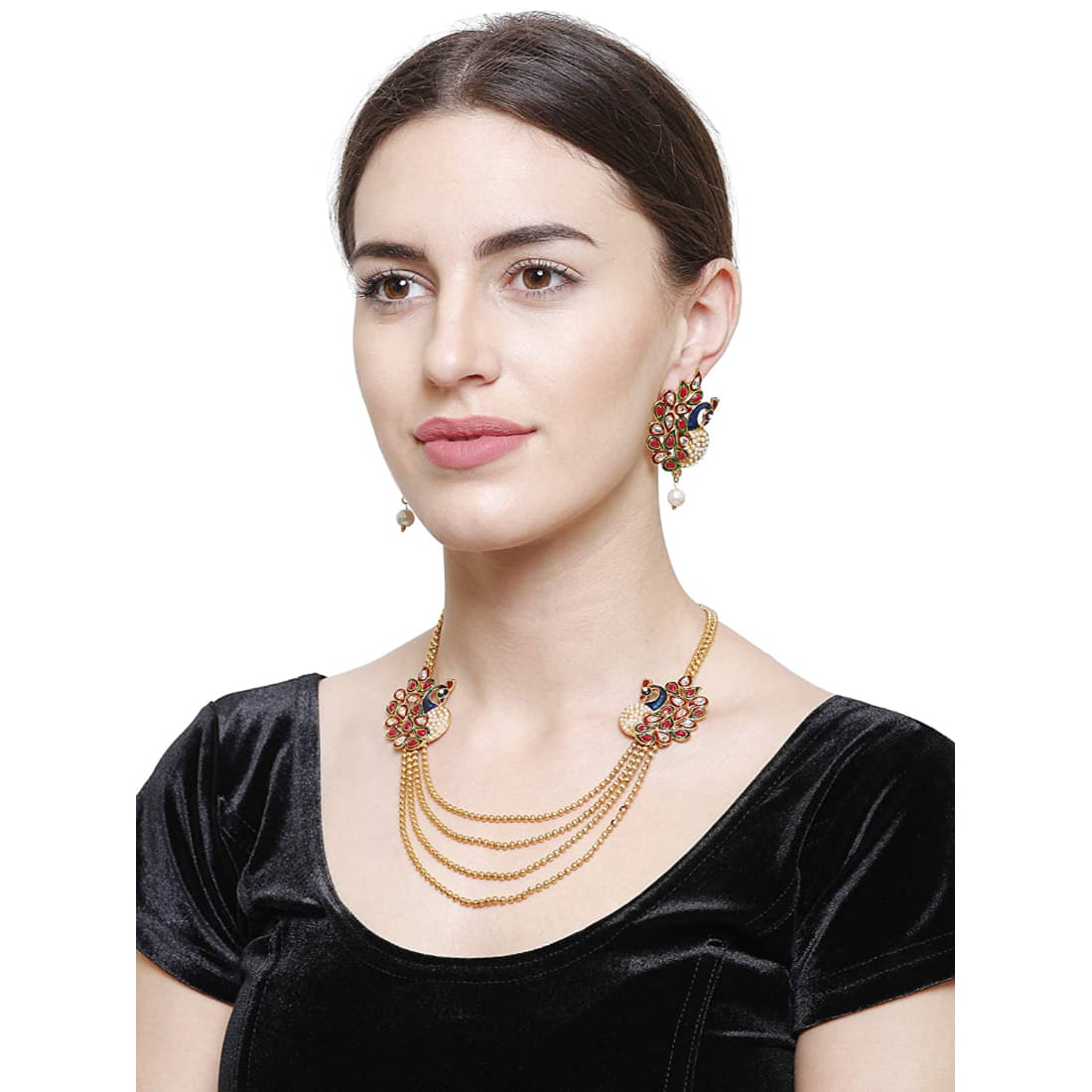     			YOUBELLA Multi Color Alloy Necklace Set ( Pack of 1 )