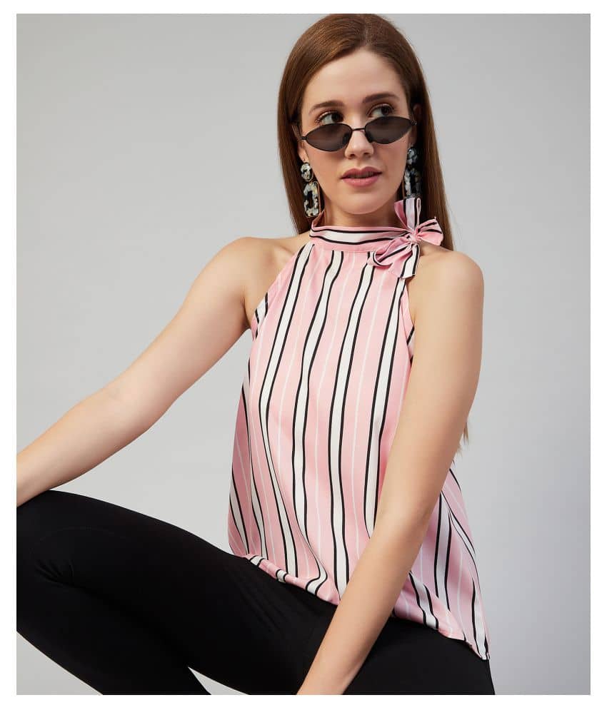 Chimpaaanzee Women's Crepe Regular Top ( Pink )