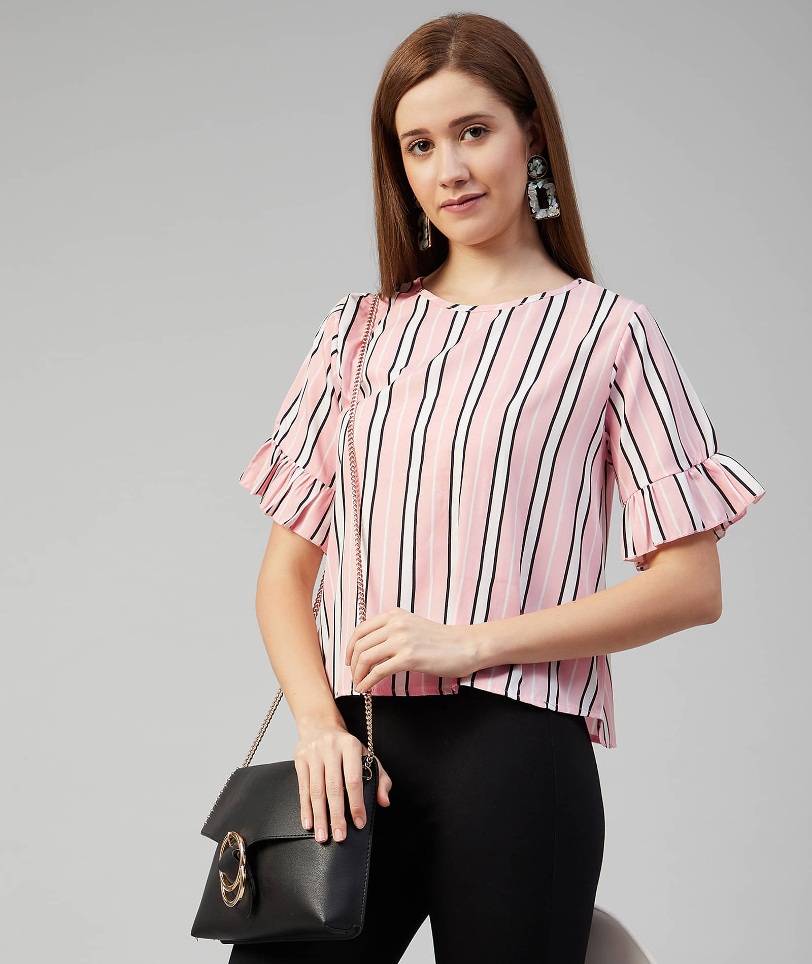 Chimpaaanzee - Pink Crepe Women's Regular Top ( Pack of 1 ) Chimpaaanzee - Pink Crepe Women's Regular Top ( Pack of 1 )