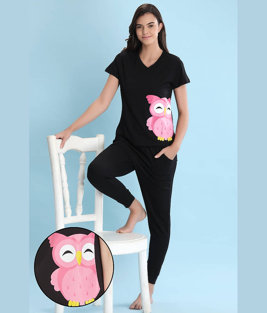 Clovia Cotton Nightsuit Sets - Black Pack of 2 - Nightwear & Loungewear | Buy online on ZillyBuy
