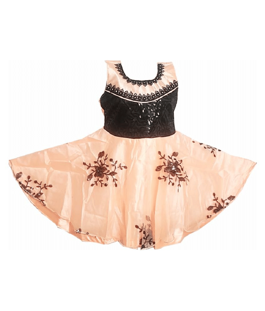     			harshvardhanmart Baby Girls Satin Frocks ( PeachPuff )