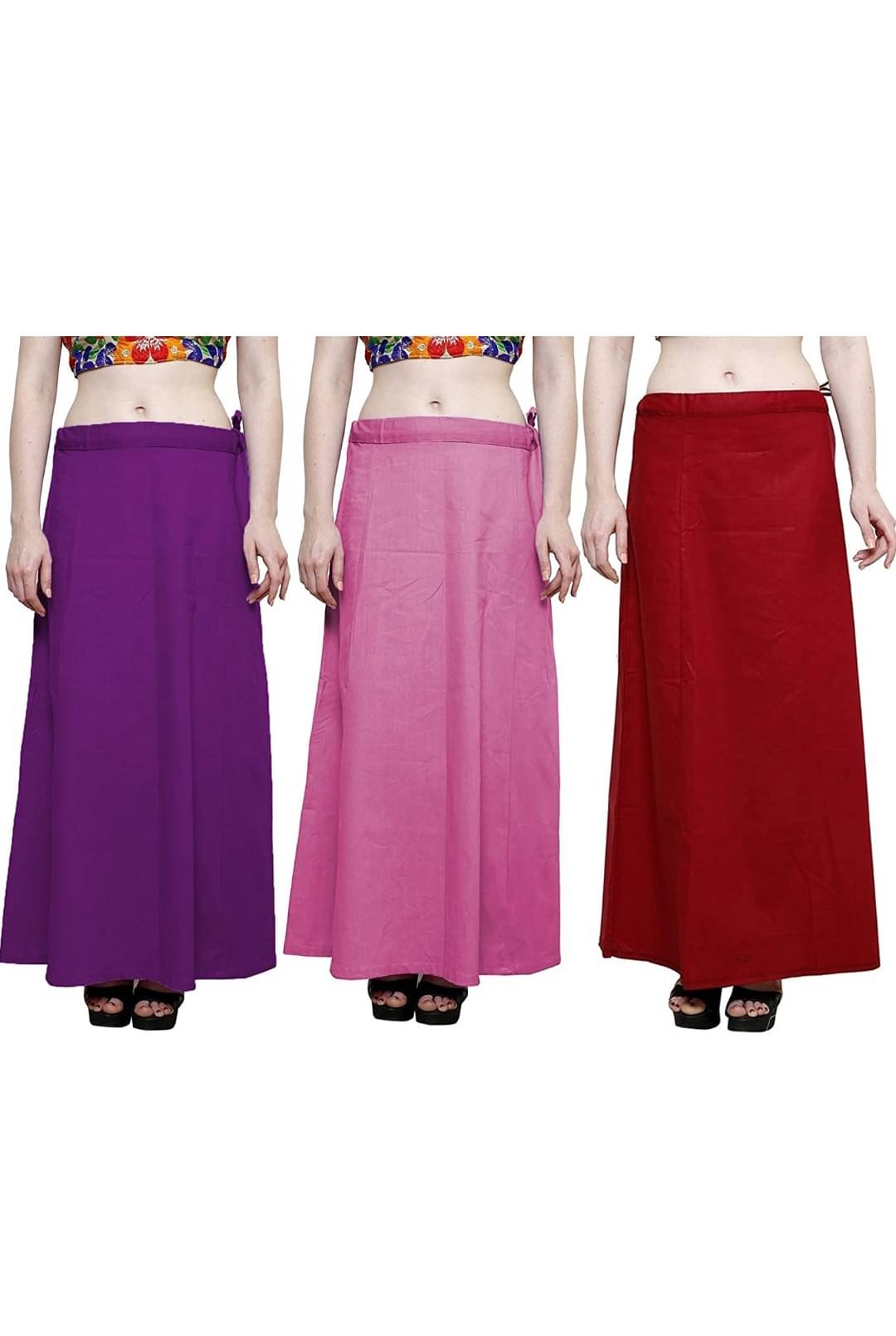 Perfect cloth store Multicoloured Cotton Petticoat - Pack of 3 Perfect cloth store Multicoloured Cotton Petticoat - Pack of 3