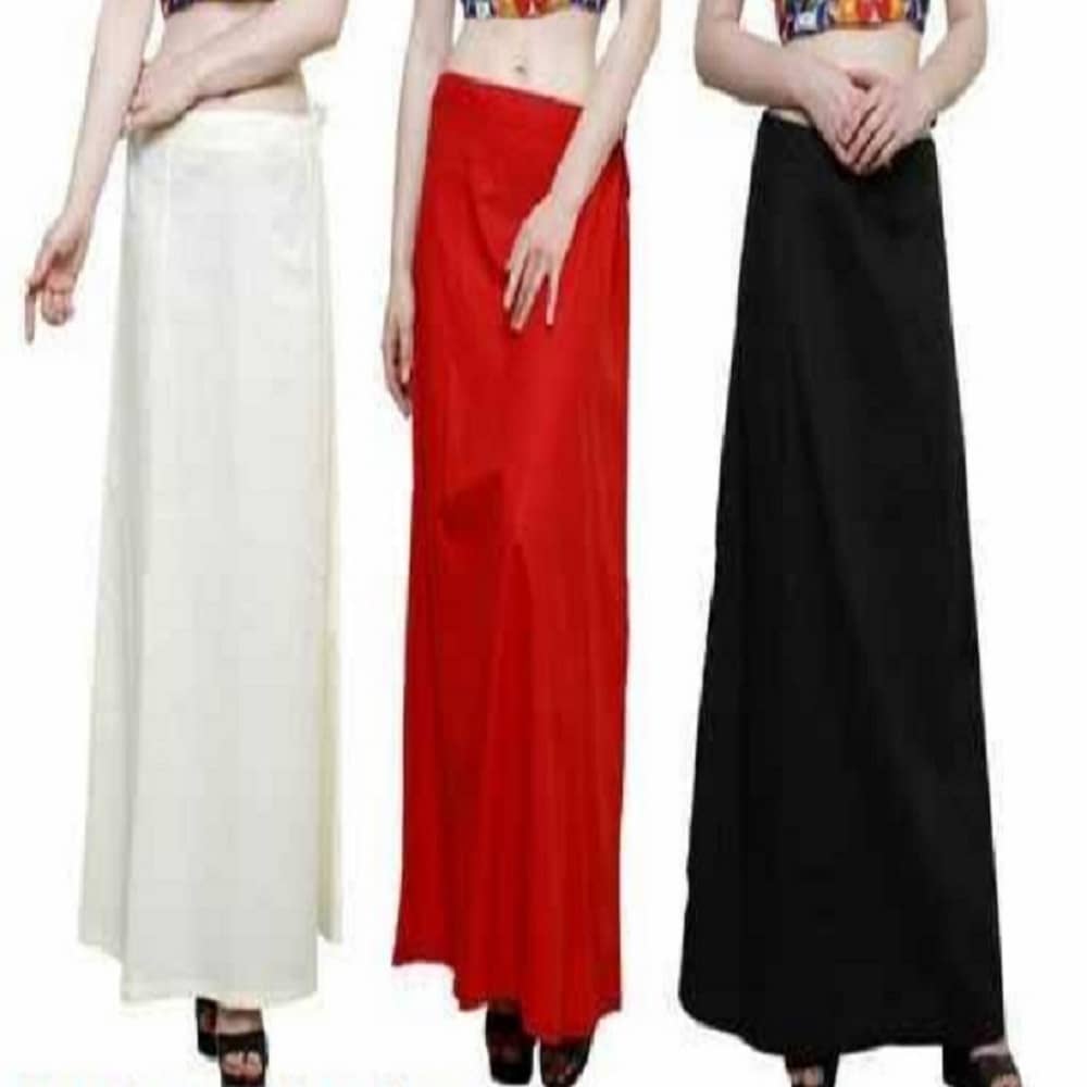 Perfect cloth store Multicoloured Cotton Petticoat - Pack of 3