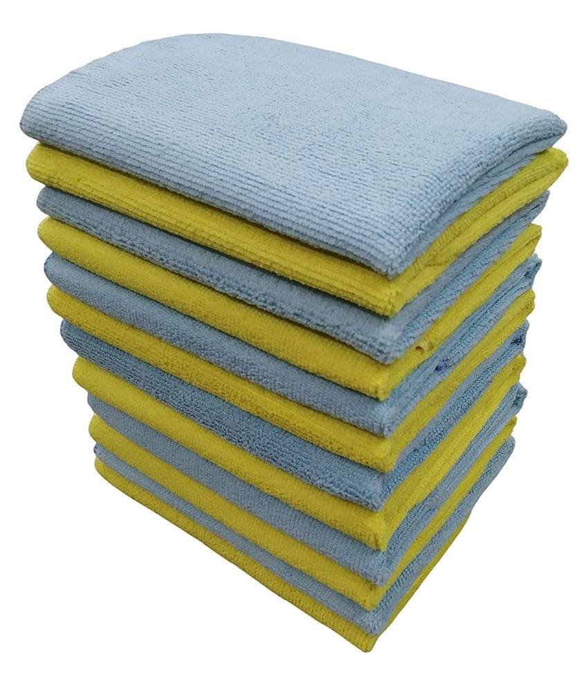     			SOFTSPUN Microfiber Cleaning Cloths, 12 pcs 40x40cms 280GSM Multi-Color. Highly Absorbent, Lint and Streak Free, Multi - Purpose Wash Cloth for Kitchen, Car, Window, Stainless Steel, Silverware.